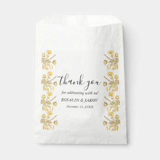 Sachets En Papier Faire-part de mariage blanc moderne élégant doré
