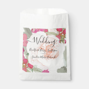Sachets En Papier Faire-part de mariage floral rose pâle simple