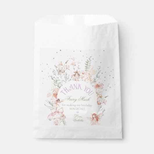 Sachets En Papier Fairy First Birthday Enchanted garden Lilac (Devant)