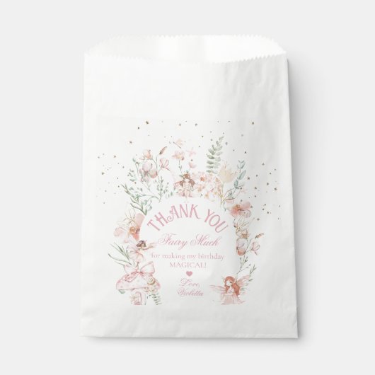 Sachets En Papier Fairy First Birthday Enchanted garden Whimsical (Devant)