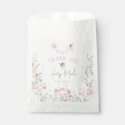 Sachets En Papier Fairy First Birthday Whimsical garden Lilac (Devant)