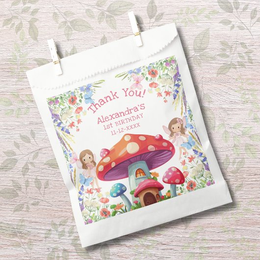 Sachets En Papier Fairy First Floral Girl 1er anniversaire Merci