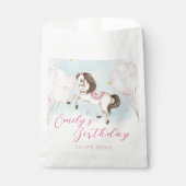 Sachets En Papier Fairytale bébé Pony rose ballons étoile Anniversai (Devant)