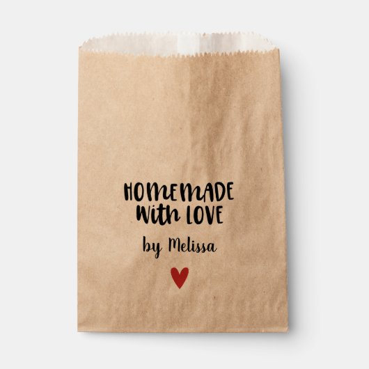 Sachets En Papier Fait maison avec amour Kraft (Devant)