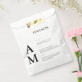 Sachets En Papier Faits amusants modernes Gras Noir Initiales Mariag (Scellé)