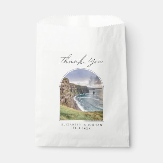 Sachets En Papier Falaises de Mariage de Moher Favor Irlande Merci (Devant)