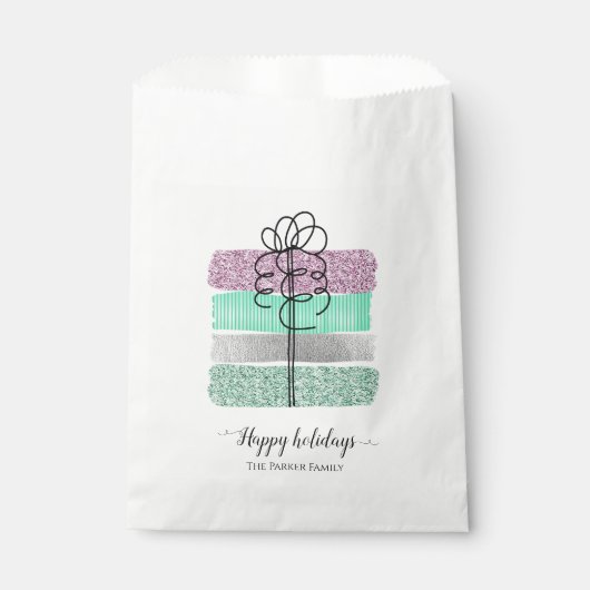 Sachets En Papier Fancy Parties scintillant empilées Cadeaux de Noël (Devant)