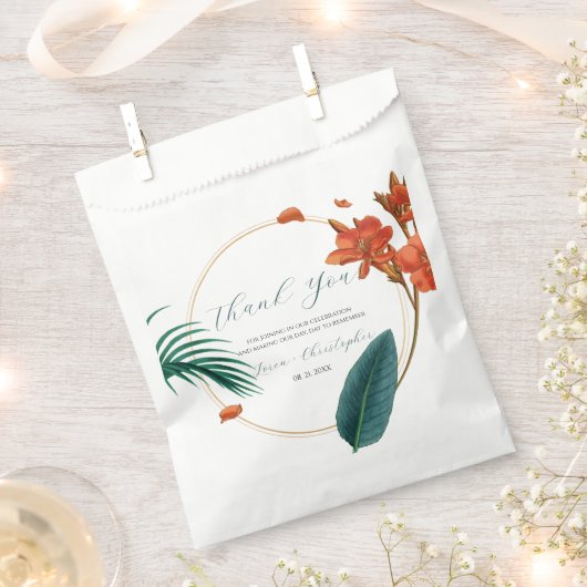 Sachets En Papier Fancy Tropical Flowers Mariage (Coupé)
