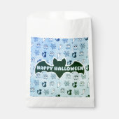 Sachets En Papier Fantôme, toiles d'araignées et chats noirs bleu (Devant)