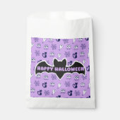 Sachets En Papier Fantôme, toiles d'araignées et chats noirs violet (Devant)