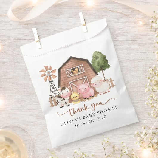 Sachets En Papier Farm Animals, Cute Animals, Barn, Baby Shower (Coupé)