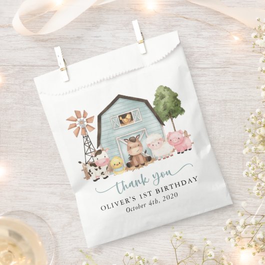 Sachets En Papier Farm Animals, Cute Animals, Barn, First Birthday (Coupé)