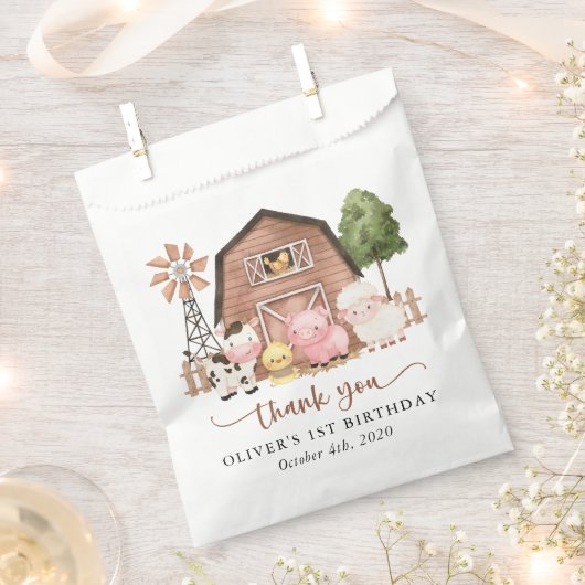 Sachets En Papier Farm Animals, Cute Animals, Barn, First Birthday (Coupé)