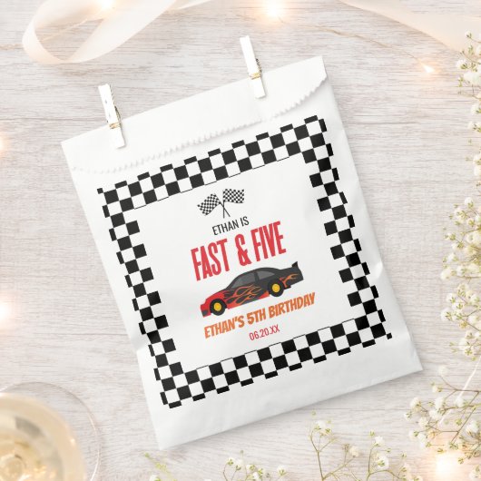 Sachets En Papier Fast & Five Red Flame Race Car 5e fête d'anniversa (Coupé)