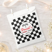 Sachets En Papier Fast ONE | Black White Race Car Flags Birthday  (Coupé)