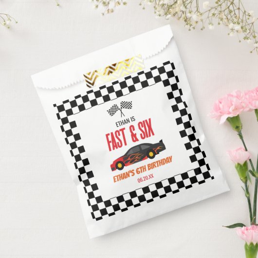 Sachets En Papier Fast & Six Red Flame Race Car 6e fête d'anniversai (Scellé)