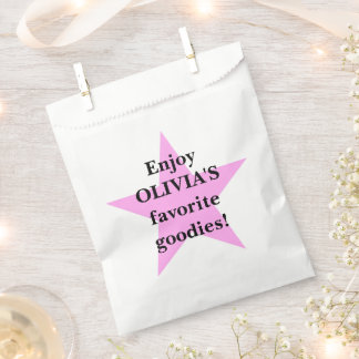 Sachets En Papier Faveur de fête de bonbons personnalisés Pink Star