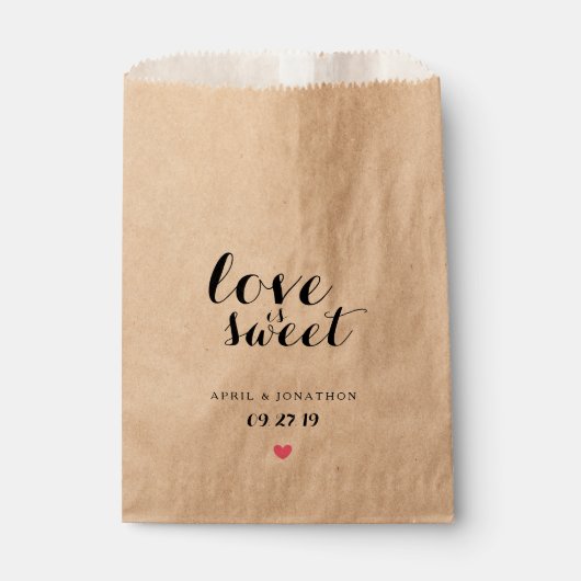 Sachets En Papier Favoriser le sac - L'amour est doux (Devant)