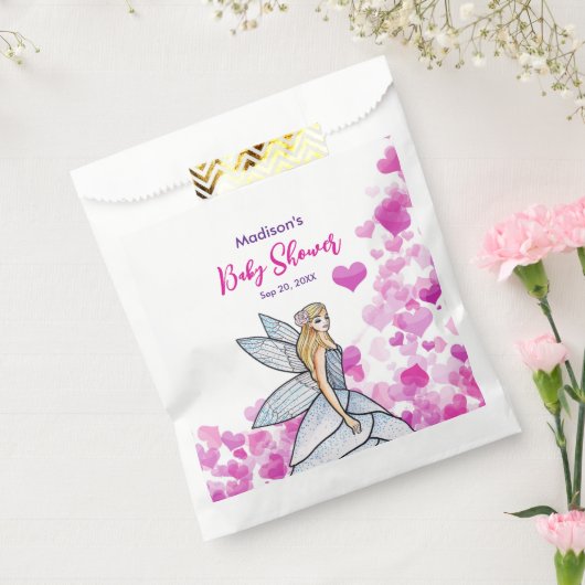Sachets En Papier Fée de la douche de bébé Princesse Rose Cœurs Mode (Scellé)