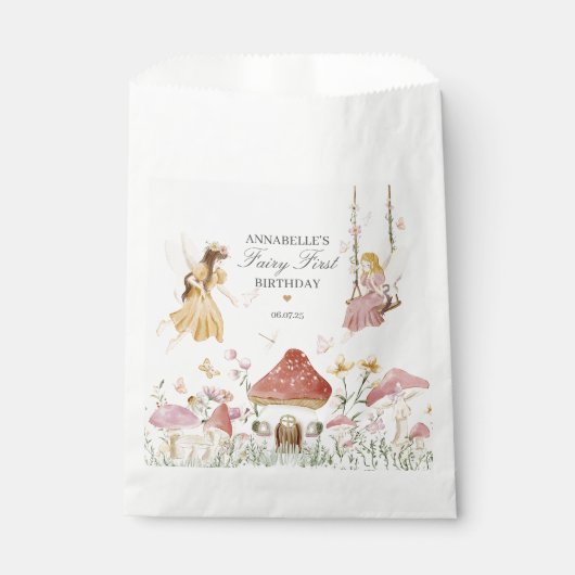 Sachets En Papier Fée Premier anniversaire Enchanted Dessert Faveurs (Devant)