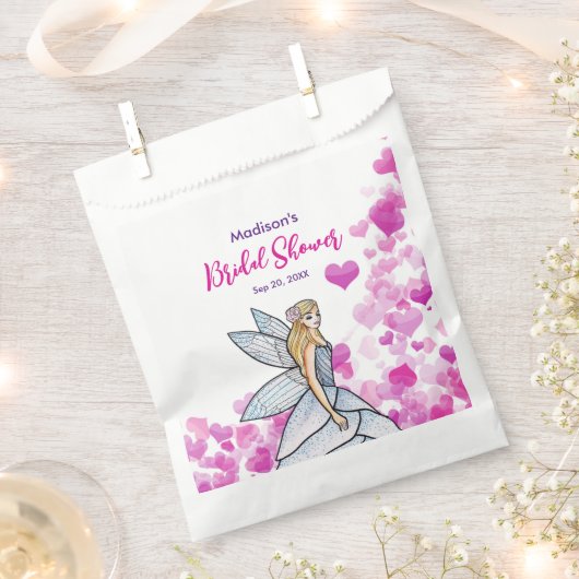 Sachets En Papier Fée Princesse de Mariage Rose Cœurs Mode P (Coupé)