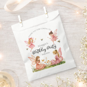 Sachets En Papier Fées roses de charme Fête d'anniversaire