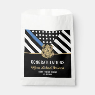 Sachets En Papier Félicitations à la Police Blue Line Flag