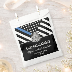 Sachets En Papier Félicitations à la Police Blue Line Flag