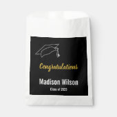 Sachets En Papier Félicitations Black White & Gold Graduation (Devant)