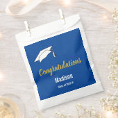 Sachets En Papier Félicitations Blue White & Gold Graduation (Coupé)