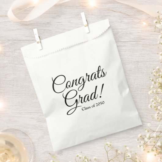 Sachets En Papier Félicitations grat noir blanc cours de script pers (Coupé)