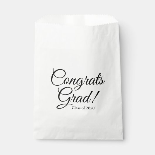 Sachets En Papier Félicitations grat noir blanc cours de script pers (Devant)