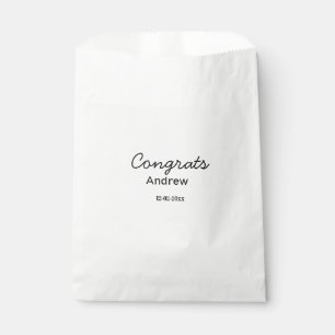 Sachets En Papier Félicitations minimales simples ajouter nom date a