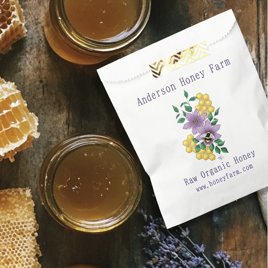 Sachets En Papier Ferme d'abeilles miel Lavande jaune