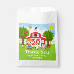 Sachets En Papier Ferme Rouge Anniversaire Garçon aux Cheveux Rouges