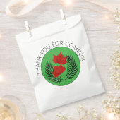 Sachets En Papier Fermes et Feuilles rouges (Coupé)