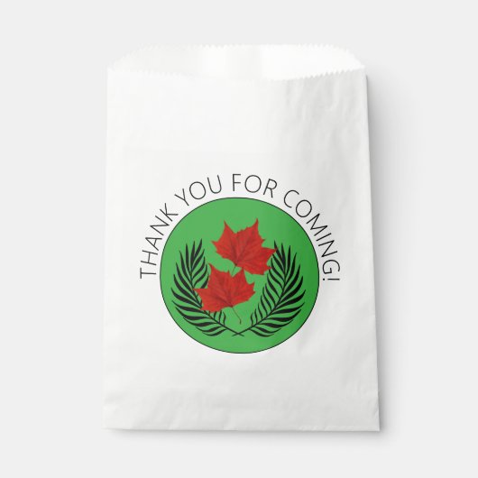 Sachets En Papier Fermes et Feuilles rouges (Devant)