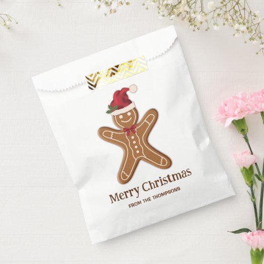Sachets En Papier Festif pain d'épices Cookie de Noël avec texte (Scellé)