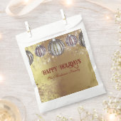 Sachets En Papier Festive Gold Noël Baubles Joyeuses Fêtes (Coupé)
