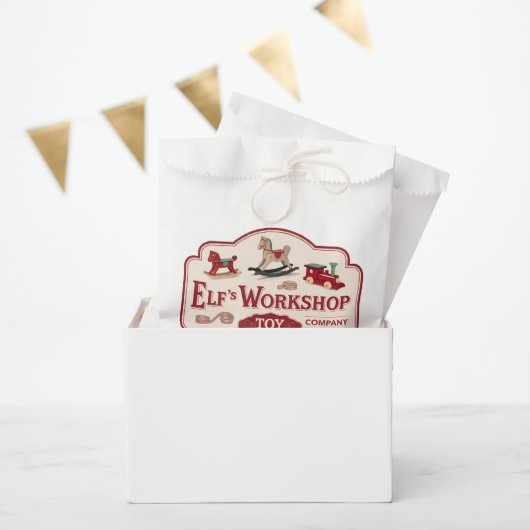Sachets En Papier Festive Noël Elf atelier fête (Fête)