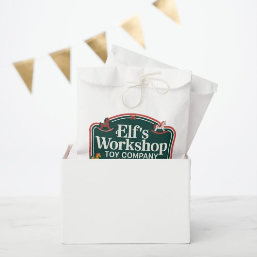 Sachets En Papier Festive Noël Elf atelier fête (Fête)