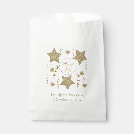 Sachets En Papier Festive Sweet 16 Custom Favor Sac (Devant)