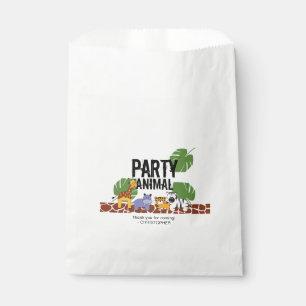 Sachets En Papier Fête Animal Safari thème anniversaire vert