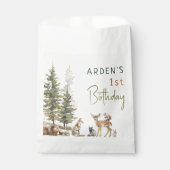 Sachets En Papier Fête Anniversaire de enfant des animaux de forêt (Devant)