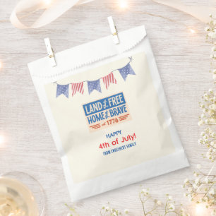 Sachets En Papier Fête BBQ Patriotique Américaine 4 juillet Invités