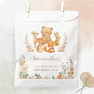 Sachets En Papier Fête d'anniversaire 1 an Animaux de la forêt à l'a