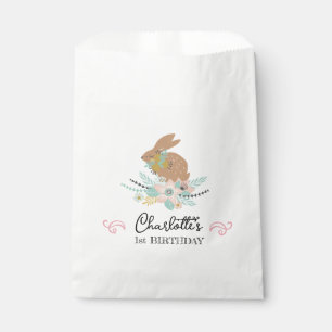 Sachets En Papier Fête d'anniversaire 1 an Lapin Animaux Mignon Doux