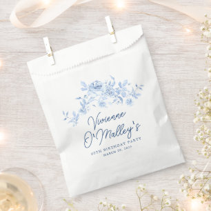 Sachets En Papier Fête d'anniversaire 60 ans personnalisée Dusty Blu