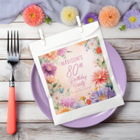 Fête d'anniversaire 80 ans Boho Aster Fleurs Flora
