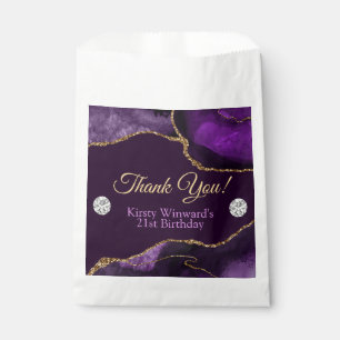 Sachets En Papier Fête d'anniversaire à paillettes violettes et doré